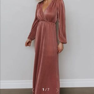 Baltic Born pleated Maxi Dress in color rose